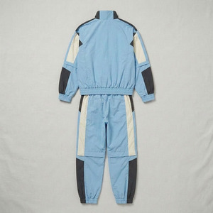 Custom Logo Men's Blue Color Block Nylon Tracksuit 2 Piece Set Vintage Streetwear Windbreaker Jogger Pants - Product Image 2