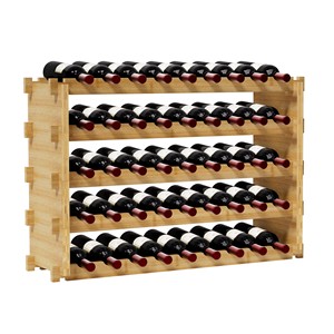 Moderno Porta Botellas de Vino de Bambú, Expandible, Ecológico, Hecho a Mano, Duradero, Ligero, Venta al por Mayor en India - Product Image 3