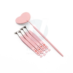 Ensemble d'outils de beauté personnalisables professionnels de haute qualité dernières Extensions de cils en acier inoxydable pince à épiler pointue à poignée diamantée - Product Image 5
