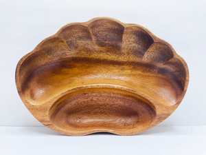 Assiette de service de voyage artisanale en bois d'acacia écologique, forme irrégulière, design Wabi-Sabi poli, couleur unie, vaisselle et assiettes - Product Image 6