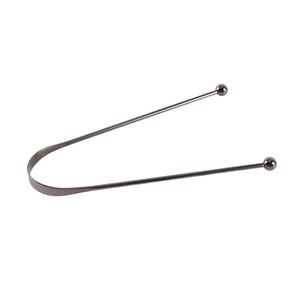 Raspador de Lengua con Punta de Bola en Negro Metálico, Forma de U, de Acero Inoxidable, Higiene Bucal, Eliminador de Bacterias y Mal Aliento, Premium para Adultos - Product Image 2
