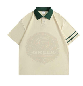 Polo à manches courtes élégant pour homme en coton de qualité supérieure, texture respirante et look moderne pour les sorties décontractées et les occasions habillées - Product Image 2