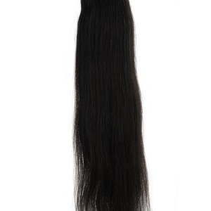 Extensiones de Cabello Natural Remy Yaki Liso con Trama Simple a Máquina - 12 Pulgadas, 200% de Densidad, Aptas para Todos los Colores - Product Image 1