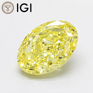 Diamant ovale jaune cultivé en laboratoire, certifié IGI, taille excellente, pierre précieuse pour la pose de bagues, pendentifs et bijoux - Product Image 1