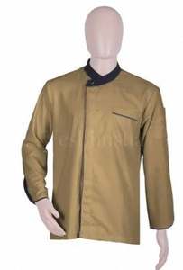 Chaqueta de Chef Unisex de Algodón con Estampado por Transferencia Térmica y Cierre de Botones de Manga Corta, con Detección de Agujas, para Uniforme de Cocina de Restaurante - Product Image 3