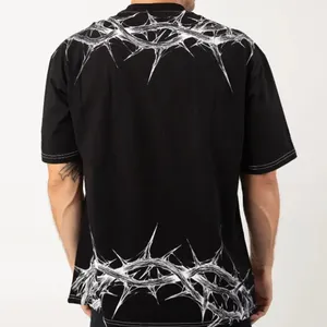 เสื้อยืดสตรีทแวร์ลายฟอกสีสำหรับผู้ชาย - สีเทาเข้มแบบมินเนอรัลวอช - ทรงหลวม - ทนทาน - เหมาะสำหรับใส่เป็นเลเยอร์ - Product Image 6