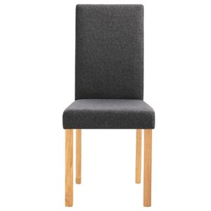 Set di 2 sedie da pranzo in tessuto grigio scuro e legno di gomma, dimensioni standard - Product Image 4