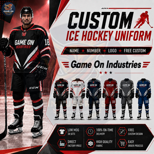 Maillot et pantalon de hockey sur glace respirants avec impression personnalisée du nom et du numéro de l'équipe, fournisseur OEM ODM, uniforme de hockey sur glace sublimé - Product Image 2
