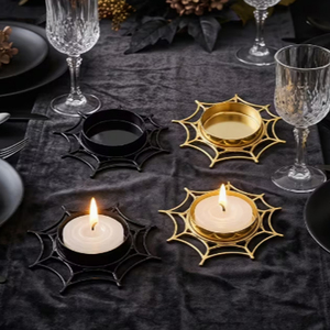 Halloween Spiderweb Black Tea Light Candle <b>Holder</b> For Halloween Decor - Product Image 3