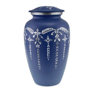 Handcrafted Matte Grey Metal Cremation Urn for Adult Ashes Silver Hand-Engraved Funeral <b>Memorial</b> Urn <b>Box</b> Wholesale - Product Image 2