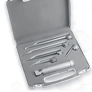 Ensemble de laryngoscope LED Miller à 5 lames droites en acier inoxydable, équipement professionnel d'intubation des voies respiratoires, équipement de diagnostic vétérinaire - Product Image 1