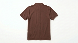 Men's Brown Polo Shirt Short Sleeve Regular Fit Knitted Solid Color Casual Wear Shirts - Product Image 2