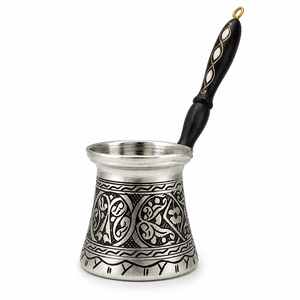 Cafetière turque, grecque, arabe en laiton gravé, finition nickel, pour cuisinière, Cezve, Ibrik, Briki - Product Image 3