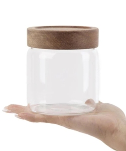 Pot de conservation en verre borosilicate avec couvercle en bambou, écologique, prêt pour les fêtes, récipient alimentaire, ustensile de cuisine moderne, personnalisable - Product Image 2