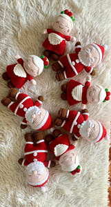 Juego de Muñecos Amigurumi de Ganchillo Navideños de Fantasía, Precio Económico, Gran Venta, Modelo Educativo de Algodón a Escala 1:4, Juguete de Santa Claus y Reno - Product Image 3