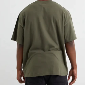 T-shirt à manches courtes pour homme, coupe classique, imprimé vert olive, col rond, style décontracté, polyester/coton tissé, écologique, anti-boulochage - Product Image 4