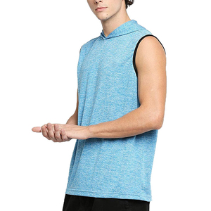 Hooded Vest Casual Sportswear Design Ideal For Gym Workout Training <b>Men</b> <b>Sleeveless</b> Hoodies Lightweight Cotton Fabric Comfortable - Product Image 3