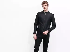 <b>Men's</b> High Quality Premium Leather Trucker <b>Jacket</b> <b>Suede</b> Leather Soft Touch Fully Lined Black <b>Suede</b> Jeans Style Stand Front - Product Image 4