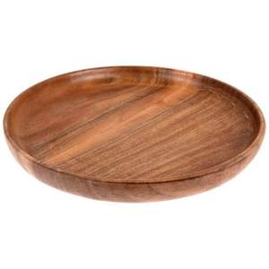 Bandeja redonda de madera de mango natural, duradera, ecológica, accesorio de cocina para servir bocadillos, té, café, desayuno. - Product Image 1