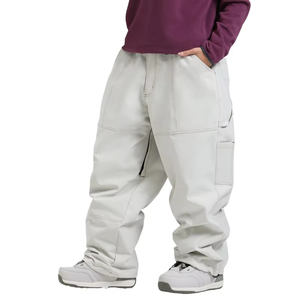 Pantalon cargo homme premium style hip-hop urbain, couleur unie, poches cargo, imperméable, taille élastique à crochets, coupe ample pour le ski - Product Image 4