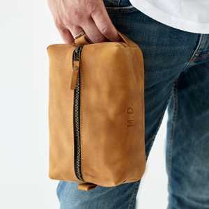 Trousse de Toilette Homme en Cuir Pleine Fleur Personnalisée, Sac de Voyage Vintage en Cuir Véritable pour Articles de Toilette et Rasage LYG-0202 - Product Image 6