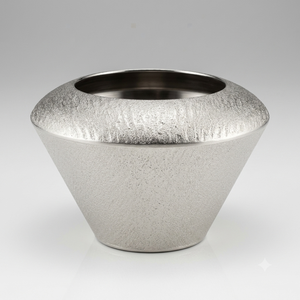 Moderno Florero de Metal Plateado Texturizado, Centro de Mesa de Metal Martillado de Lujo, Macetero Decorativo de Boca Ancha para Decoración de Mesa en Hoteles y Hogares - Product Image 3
