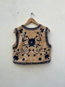 Chaleco de terciopelo bordado, chaqueta retro de otoño e invierno, blazer de terciopelo, chaqueta unisex, regalo para esposa, chaqueta nupcial - Product Image 2