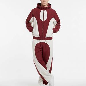 Men's Orange Solid 2 in 1 Loose Fit Full <b>Zip</b> Stand Collar Casual Sportswear Set Winter Wear Breathable Polyester Fabric - Product Image 4