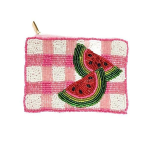 Monedero Personalizable con Cuentas de Semillas y Diseño de Sandía, con Espejo y Cierre de Cremallera - BY MULTI CRAFT, Regalo Promocional de Moda - Product Image 1