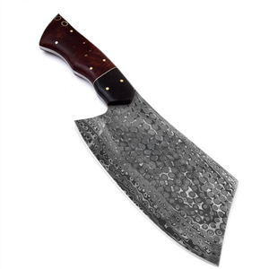 Couteaux de cuisine en gros avec lame à motifs faite à la main, manche en bois durable et tranchant aiguisé pour la cuisine commerciale et la préparation alimentaire - Product Image 2