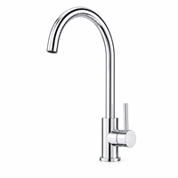 Robinet de cuisine économique en acier inoxydable 304, sans plomb, monocommande, à arc haute, pivotant à 360°, mitigeur chaud/froid à poser sur le plan de travail