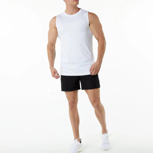 Camisetas sin mangas deportivas para hombre, ajustadas, sin costuras, blancas, elásticas, para entrenamiento. - Product Image 3