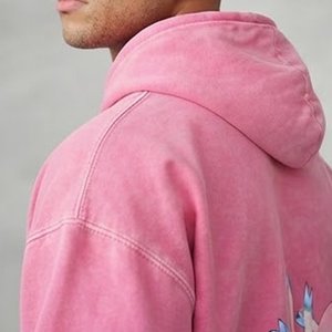 Nouveau sweat-shirt à capuche rose surdimensionné pour homme avec imprimé dessin animé au dos, décontracté, en molleton de coton tricoté, coupe classique, idéal pour l'automne - Product Image 4