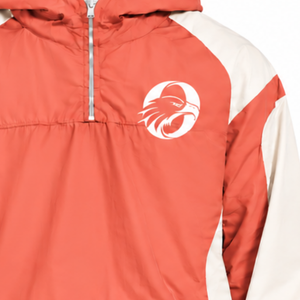 Mens <b>Coral</b> Neutral Color Block Windbreaker Hoodie Quarter Zip Lightweight Pullover Outdoor Running Sportswear <b>Jacket</b> - Product Image 5