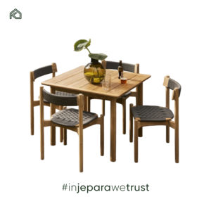 ชุดเก้าอี้รับประทานอาหารไม้สักธรรมชาติคุณภาพสูง 4 ตัว พร้อมโต๊ะรับประทานอาหารแบบพกพาเป็นมิตรกับสิ่งแวดล้อม ดีไซน์ยุโรปสมัยใหม่ - Product Image 6