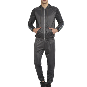 Men's custom Hooded Sporty Tracksuit <b>Set</b> Color Blocking Quick Dry Polyester Shorts and Jacket Summer Wear - Product Image 1