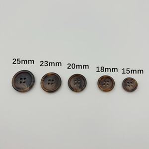 High Quality Custom Round 4-Hole Buffalo Horn Animal Style Durable <b>Handmade</b> Sewing Buttons for <b>Clothes</b> Shirt Suit - Product Image 2
