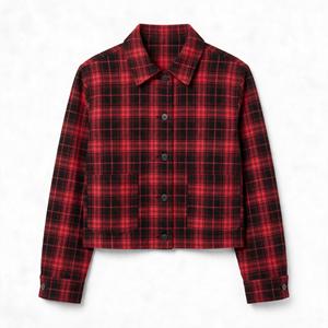 เสื้อเชิ้ตผ้าสักหลาดลายตารางสำหรับผู้ชาย เสื้อเชิ้ตผ้าฝ้ายแขนยาวติดกระดุมสั่งทำได้ ผู้ผลิตขายส่ง เสื้อผ้าลำลองแบรนด์ส่วนตัว - Product Image 3