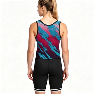 Maillot de lutte personnalisé pour femmes adultes, sublimé, une pièce, sans manches, uniforme d'arts martiaux avec logo frontal - Product Image 6