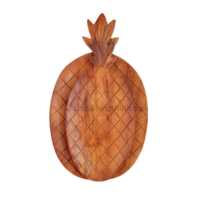 Plateau en bois naturel en forme d'ananas, écologique, antibactérien, sûr pour les aliments, décoration pour la cuisine et le salon, fabriqué au Vietnam - Product Image 1