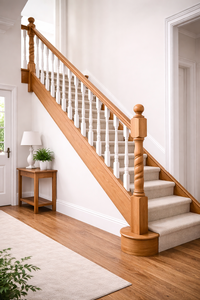 Balustres en bois massif EFS Premium, piliers en chêne massif, rampes d'escalier et de balcon, design moderne, écologiques, durables, sûrs, appartement, hôtel - Product Image 5