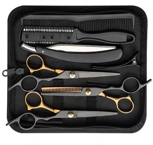 Kit de Coiffure Professionnel pour Salon de Barbier avec Peigne et Ciseaux, Rasoir de Beauté à Lame en Acier Inoxydable, Ensemble de Ciseaux à Effiler - Product Image 4