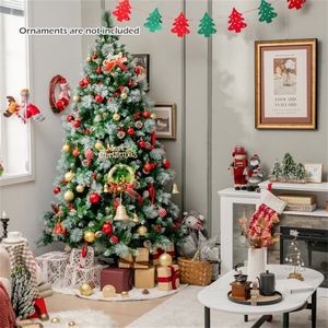 Albero di Natale di Lusso Pre-Illuminato da 2,1 m con 70 Bacche Rosse, 70 Pigne, Luci Cambiabili e Rami Allungabili Automaticamente per Casa/Ufficio (PET) - Product Image 4