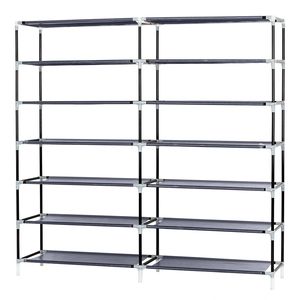 Scarpiera portatile a 7 livelli con rivestimento in tessuto armadio portaoggetti per scarpe - Product Image 4