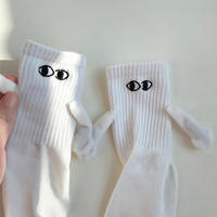 Calcetines Térmicos Gruesos de Lana para Mujer, con Diseño Magnético de Manos Entrelazadas, Clase 1 de Compresión, Divertidos con Ojos 3D, para Uso Diario