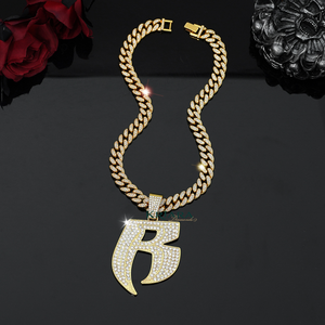 Colgante de Hip Hop con Letra B de Plata 925 y Chapado en Oro de 18K con Moissanita, Joyería Unisex para Uso Diario - Product Image 2