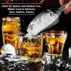 Cuillère à glace moderne en métal noir, accessoire de service haut de gamme, fourniture professionnelle pour boissons, cuisine et restaurant - Product Image 6