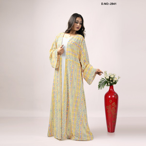 Robe en Georgette Brodée Directement de l'Usine, Tissu Fluide et Doux, Idéale pour les Événements Culturels, Disponible en Promotion - Product Image 2