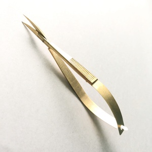 Ciseaux à extensions de cils de haute qualité plaqués or, ciseaux à ressort pour manucure, ciseaux à cils durables avec étiquette privée - Product Image 6