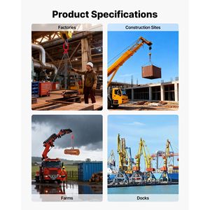 Eslinga de Cadena de Acero Aleado G80 de Alta Resistencia, 1/4 x 5 pies, con 4 Ganchos de Agarre, Capacidad de Elevación de 6600 LBS, 1/4 x 5 pies, 4 Ganchos de Agarre - Product Image 6